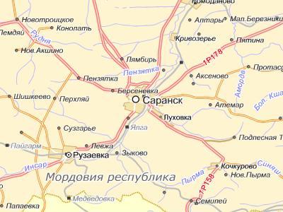 Карта саранска с улицами и номерами домов со спутника подробная